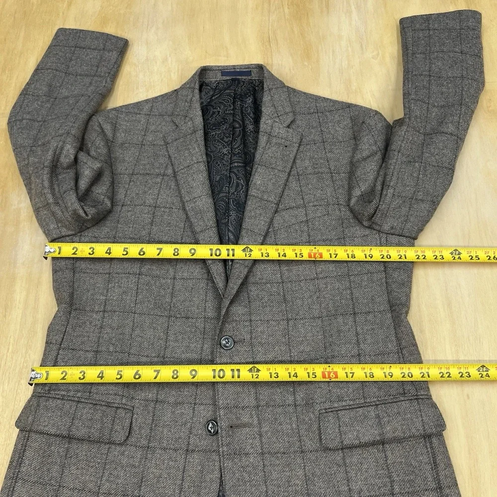 Jos A Bank Soft Tweed Blazer Sport Coat Mens 41R Tailored Fit Wool Tan/Gray